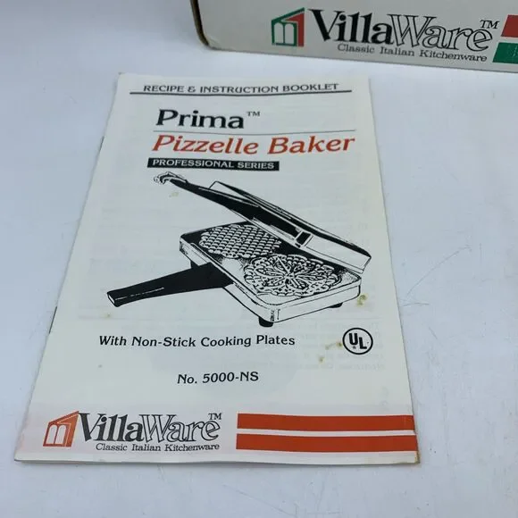 Villaware Prima Pizelle Baker 5000-NS Italian Cookie Maker Tested Works Clean